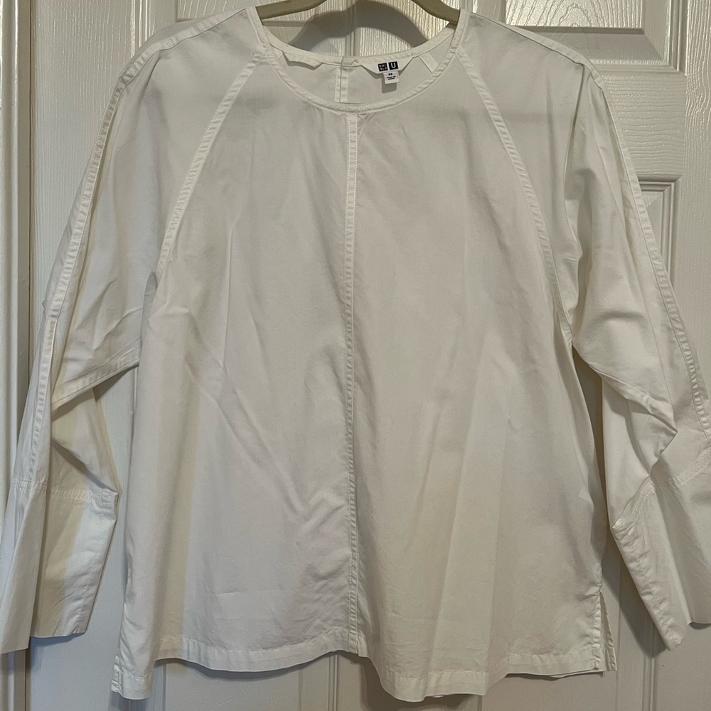 UNIQLO Oversized cotton shirt, Oyster White Size XS